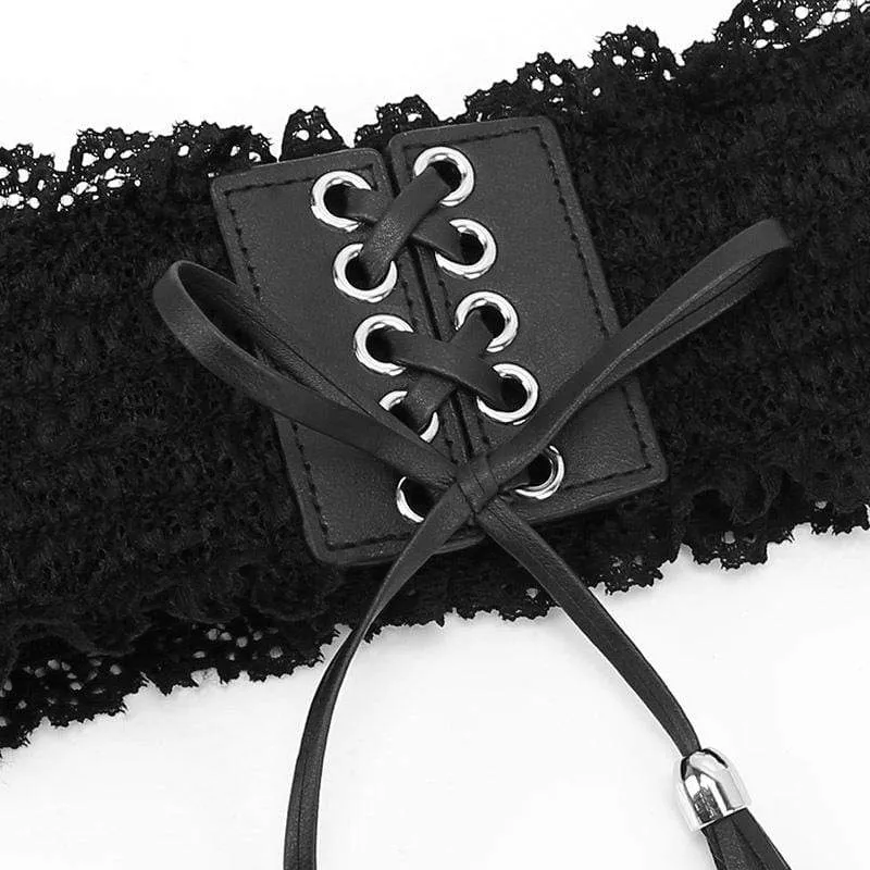 Damen Vintage Spitze breite Gürtel