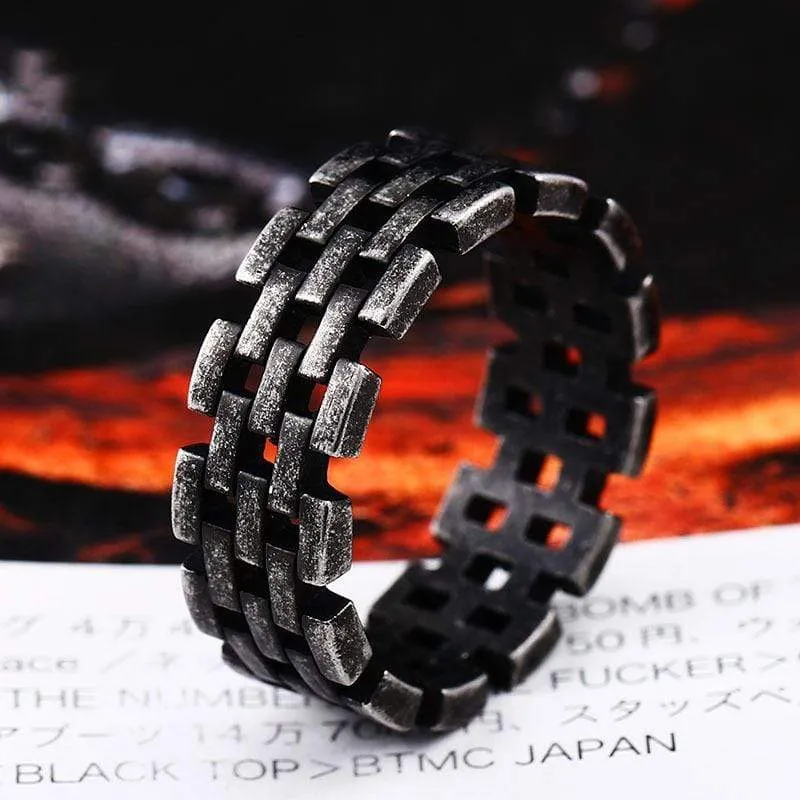 Herren Punk Pierced Chains Ringe