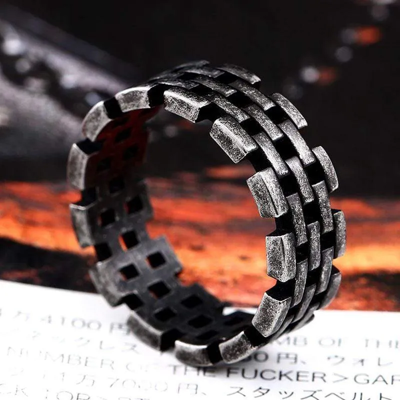 Herren Punk Pierced Chains Ringe