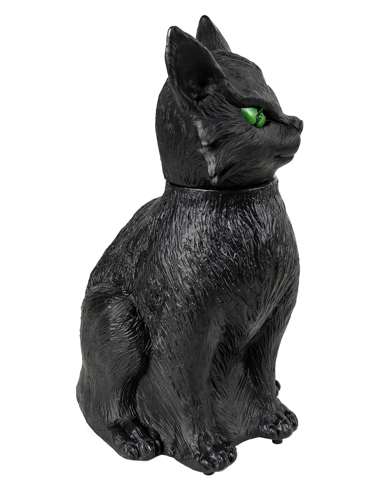 Schwarze Hexenkatze mit Bewegung, Licht & Ton 34cm