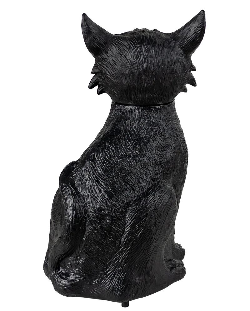 Schwarze Hexenkatze mit Bewegung, Licht & Ton 34cm