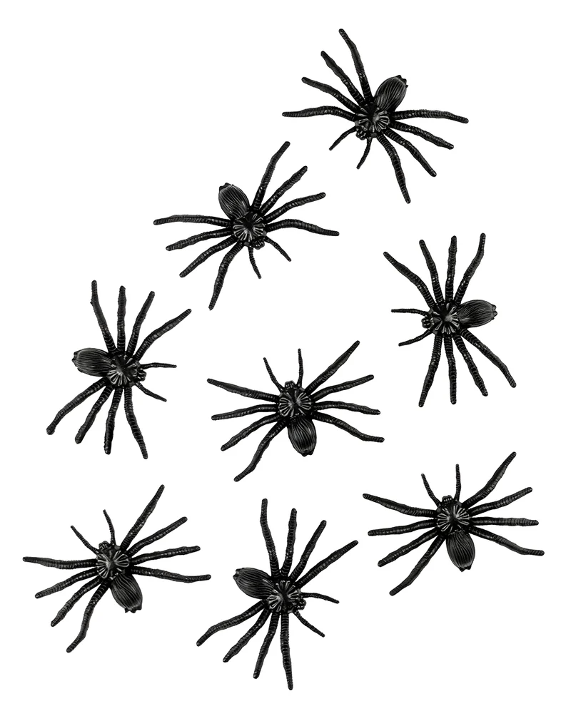 8 schwarze Spinnen