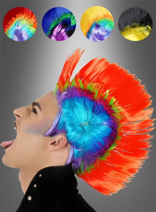 Bunte Punk Perücke Irokese