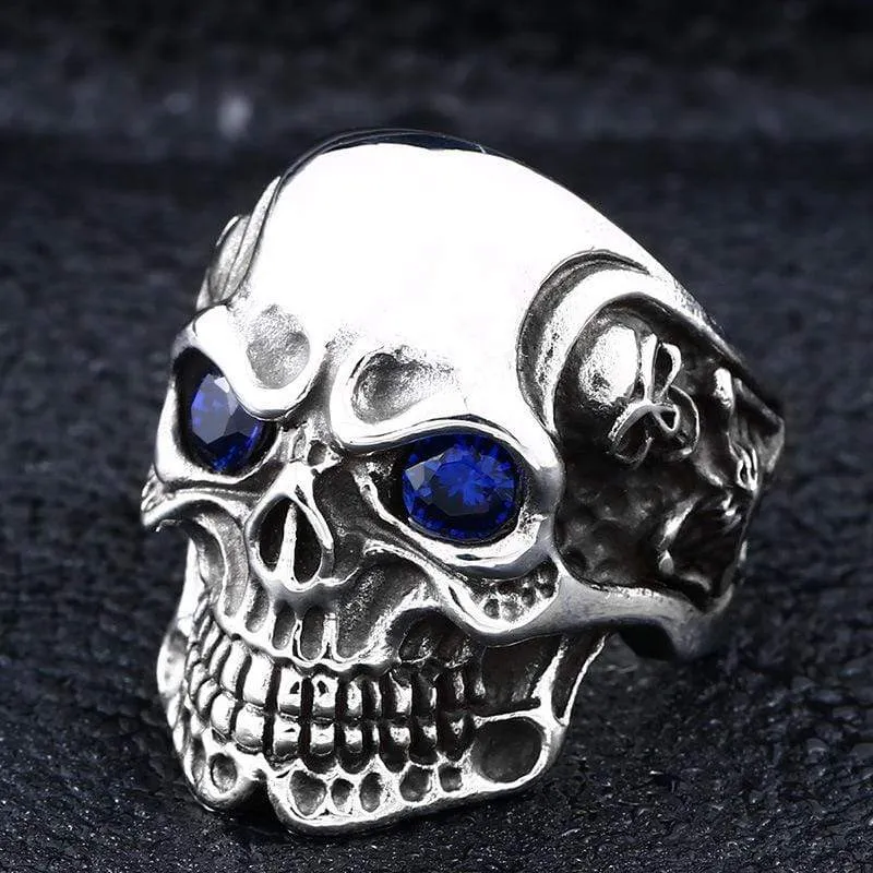 Herren Punk Kontrast Farbe Augen Schädel