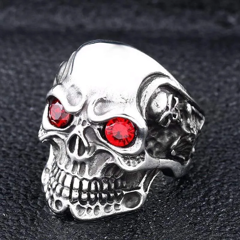 Herren Punk Kontrast Farbe Augen Schädel