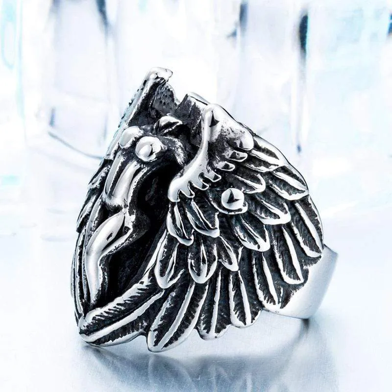 Punk Feather Cross Rings für Herren