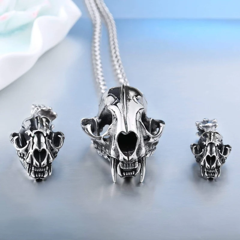 Herren Punk Ice Age Smilodon Halsketten