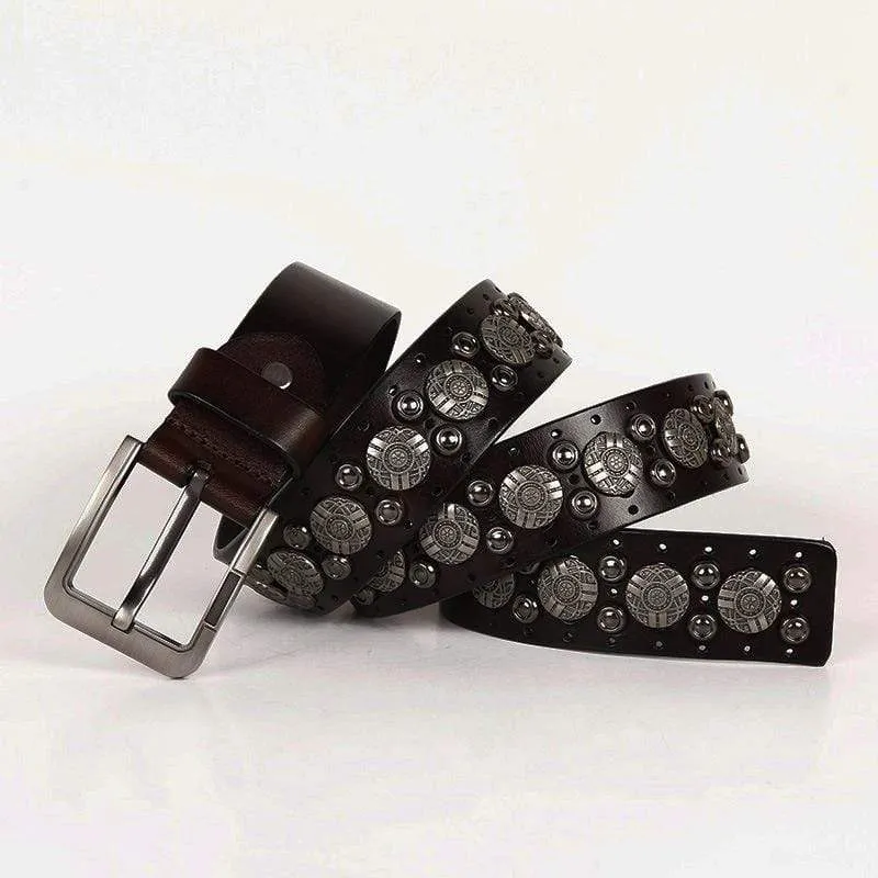 Herren Gothic Gürtel mit Circile Nieten