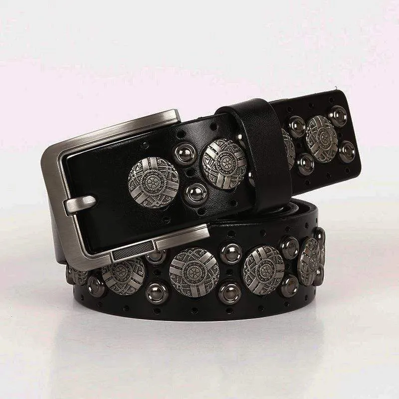 Herren Gothic Gürtel mit Circile Nieten