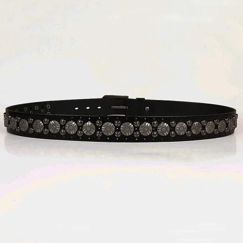 Herren Gothic Gürtel mit Circile Nieten