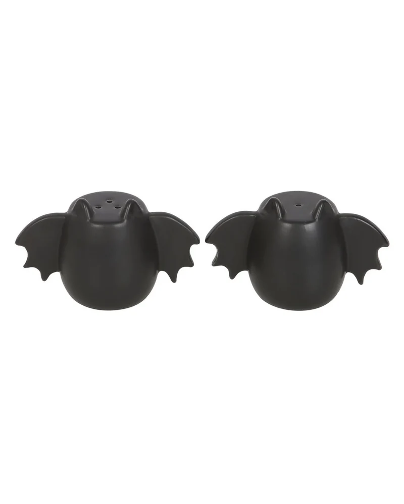 Schwarze Salz & Pfefferstreuer mit Fledermaus Flügeln 2 St.