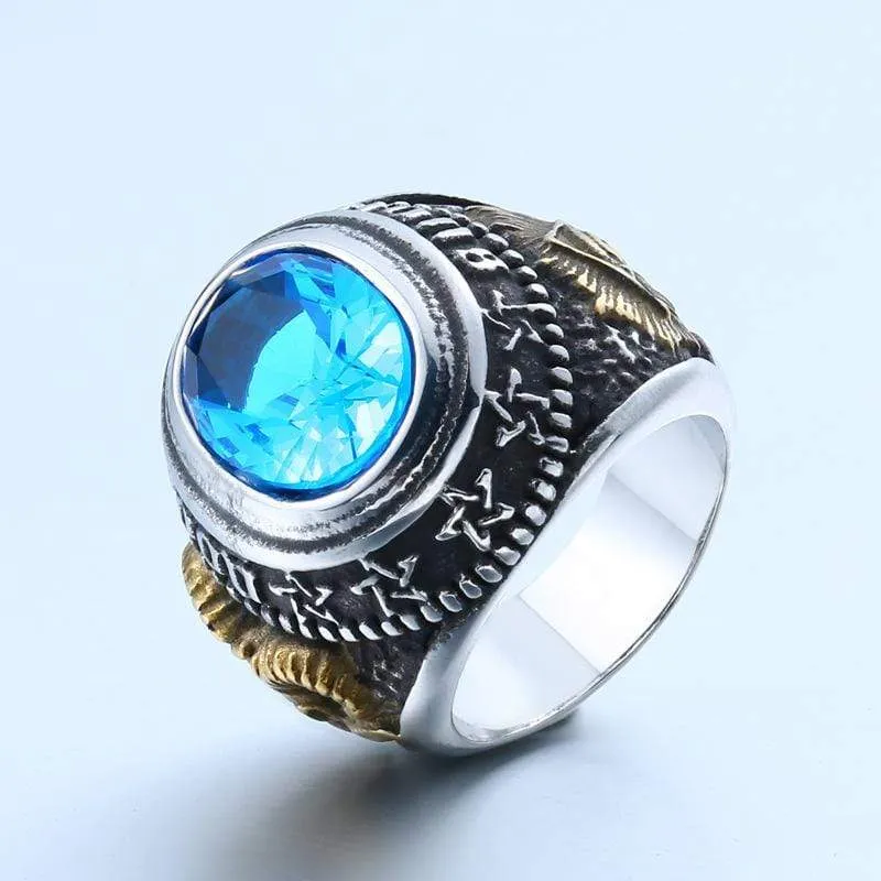 Herren Punk Strass Ziegenringe