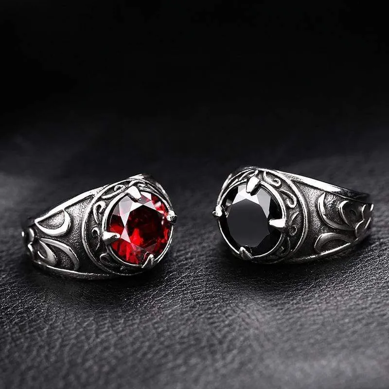 Herren Punk Strass Schnitzringe
