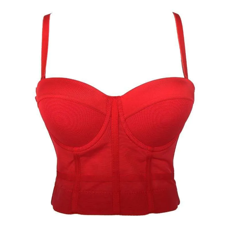 Damen Grunge Elasticated Net Fitted Bustiers
