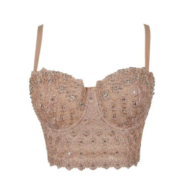 Frauen Grunge Lace Floral Beadiers Bustiers