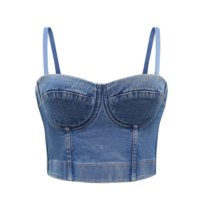 Frauen Grunge Denim Bustiers