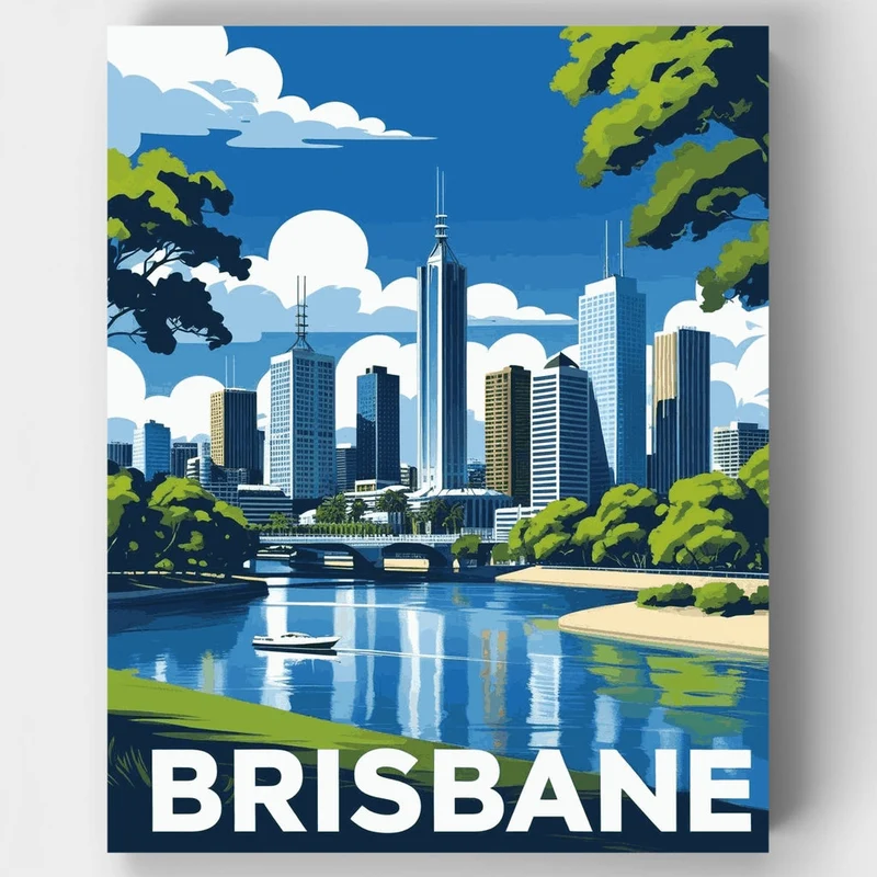 Brisbane River Skyline - Paint by Numbers Kit