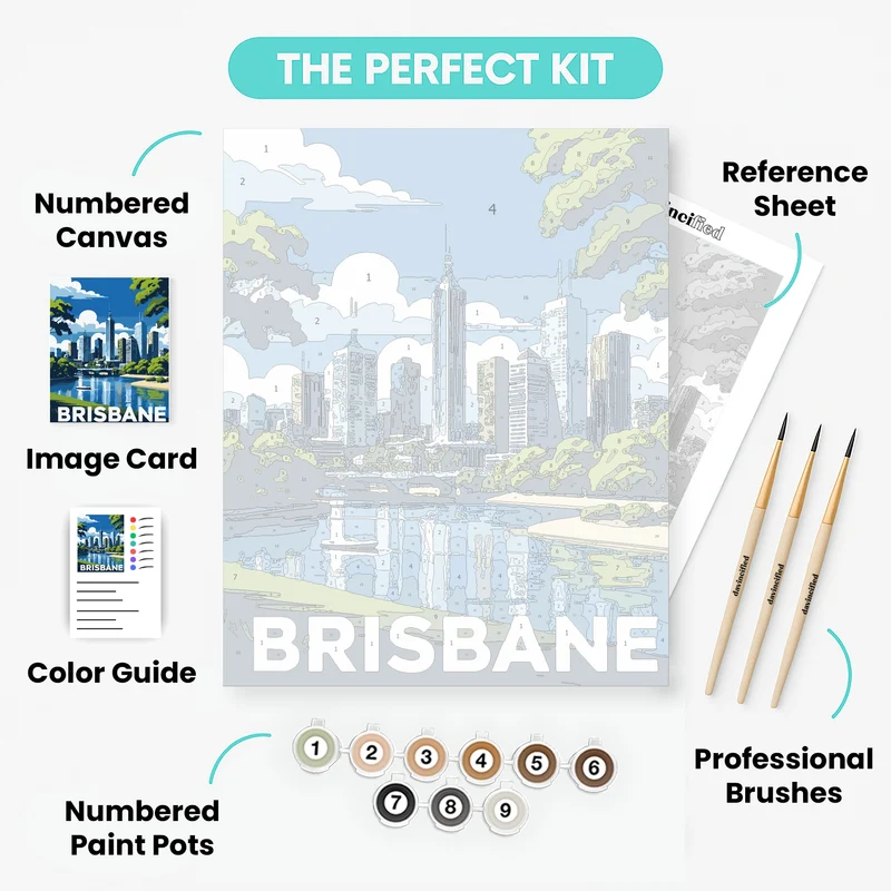Brisbane River Skyline - Paint by Numbers Kit