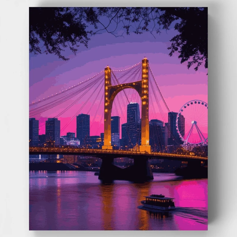 Brisbane at Night - Paint by Numbers Kit