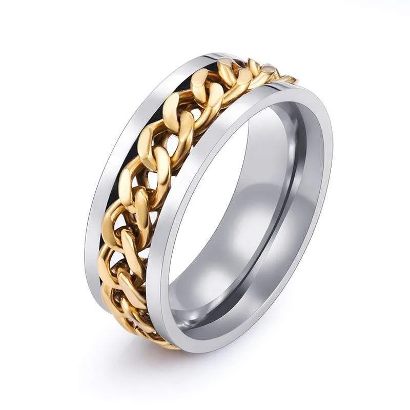 Herren Punk Lucky Chains Ringe