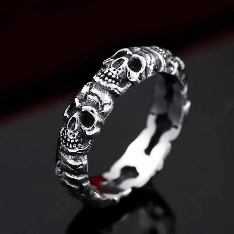 Herren Punk Skulls Ringe