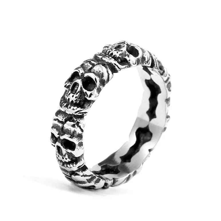 Herren Punk Skulls Ringe