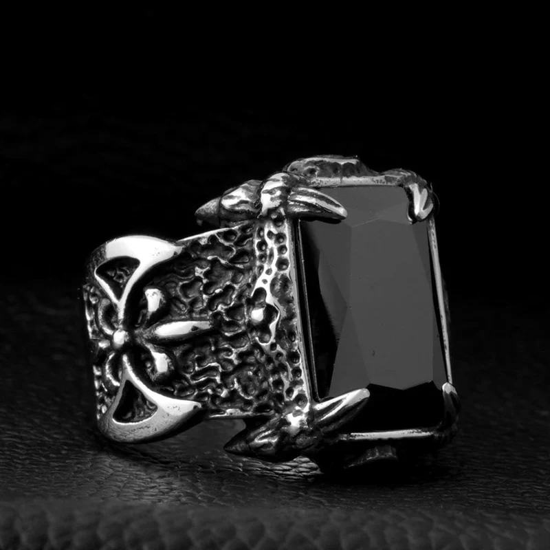 Herren Punk Strass Krieger Ringe