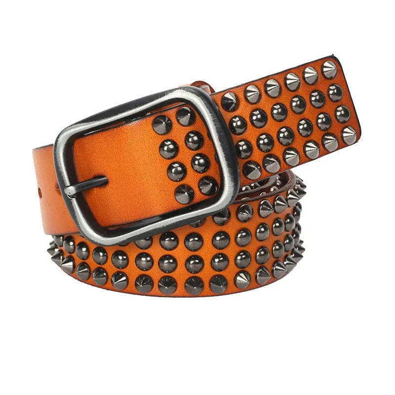 Herren Gothic Ripped Crack Gürtel mit Nieten