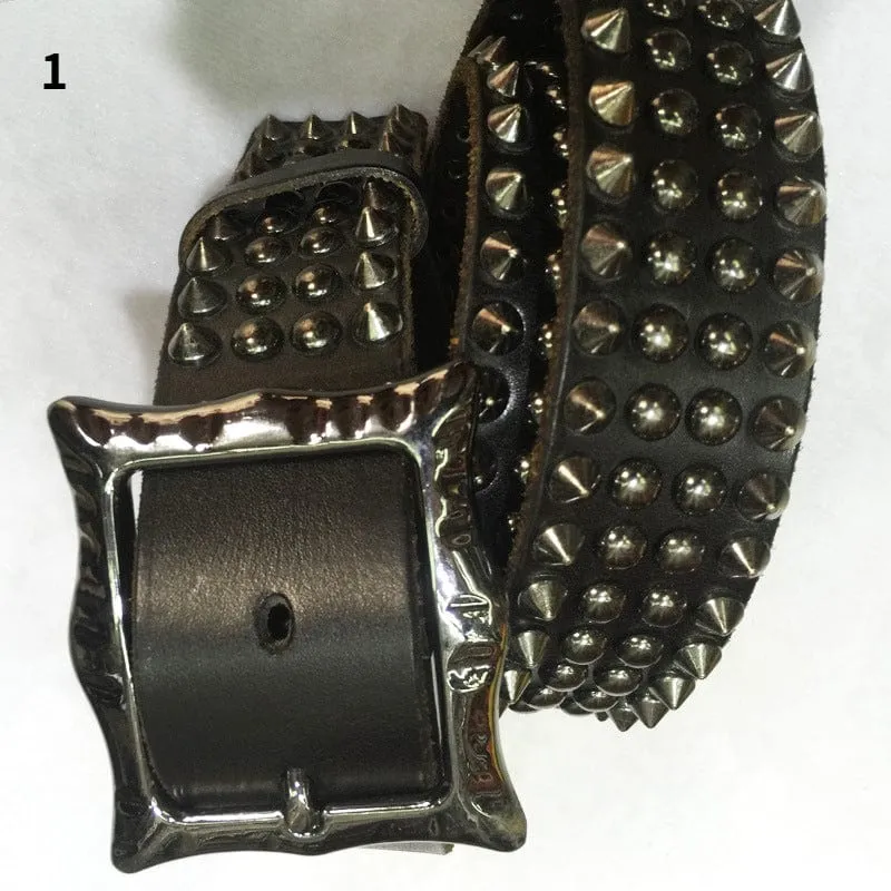Herren Gothic Ripped Crack Gürtel mit Nieten