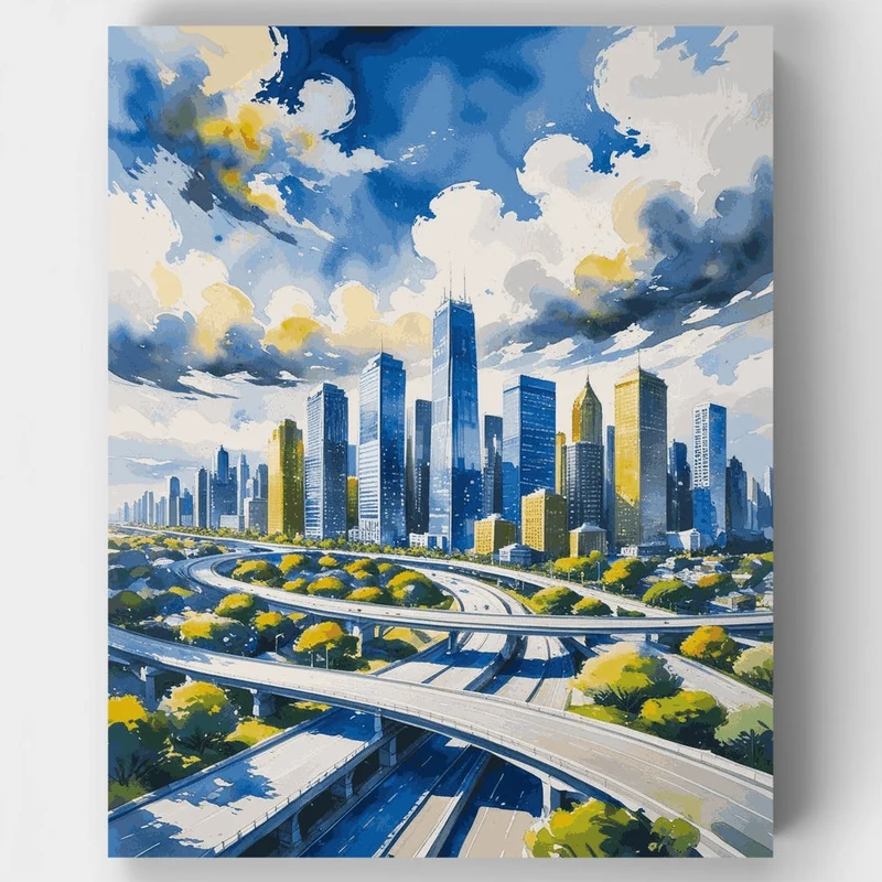 Houston Skyline - Paint by Numbers Kit