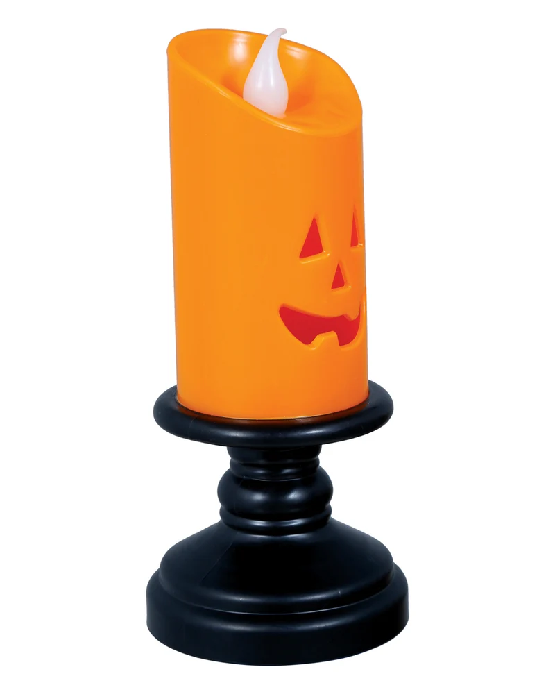 Kürbis Kerze mit LED 12,5cm