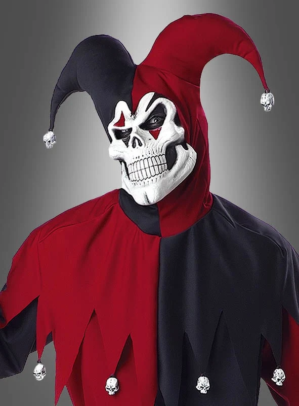 Halloween Jester Kostüm Herren schwarz-rot