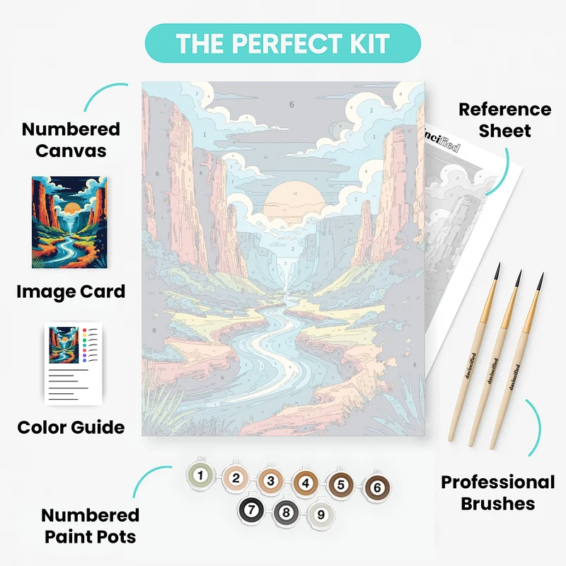 Arizona Canyon Sunset River - Paint by Numbers Kit
