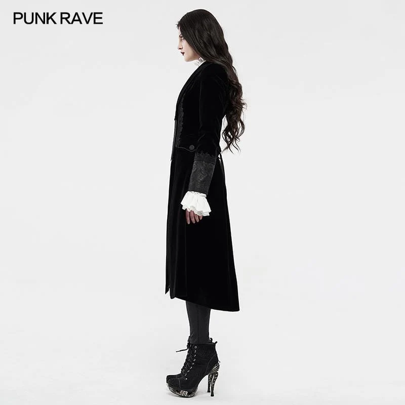 Damen Gothic Jacquard Slim Fitted Coats