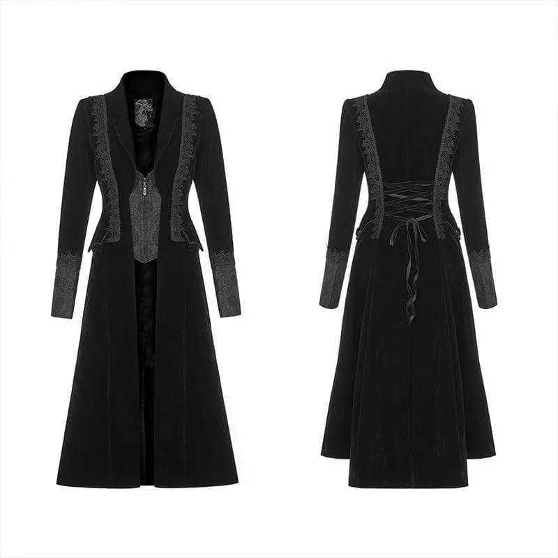 Damen Gothic Jacquard Slim Fitted Coats