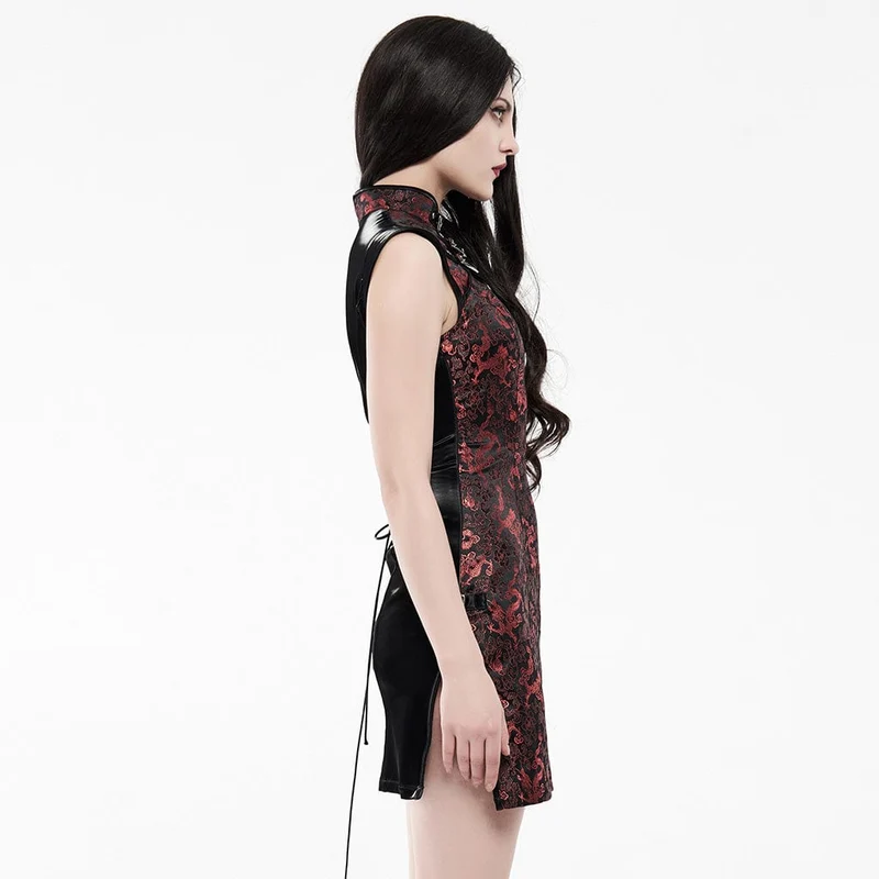 Damen Gothic Buckles Slim Fitted Cheongsam Kleider
