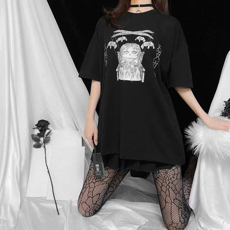 Frauen Goth Hollow Out schwarze Seidenstrümpfe