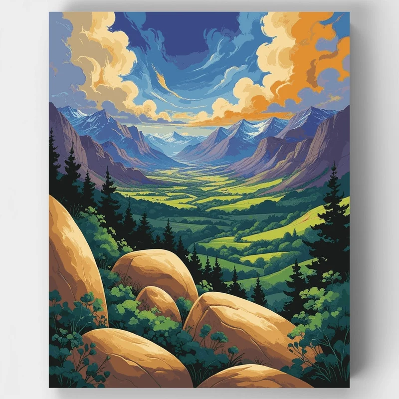Colorado Mountain Valley - Paint by Numbers Kit