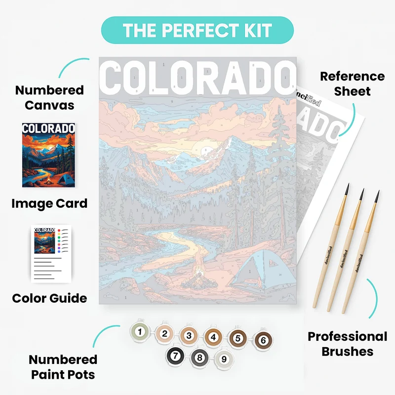 Colorado Camping Sunset - Paint by Numbers Kit