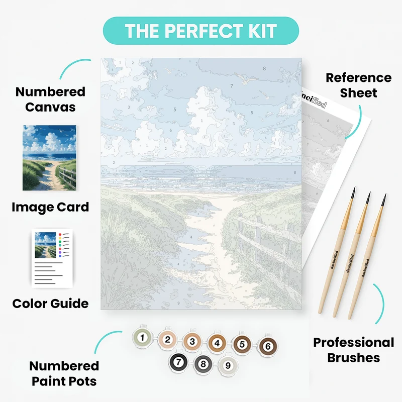 Coastal Beach Path - Paint by Numbers Kit