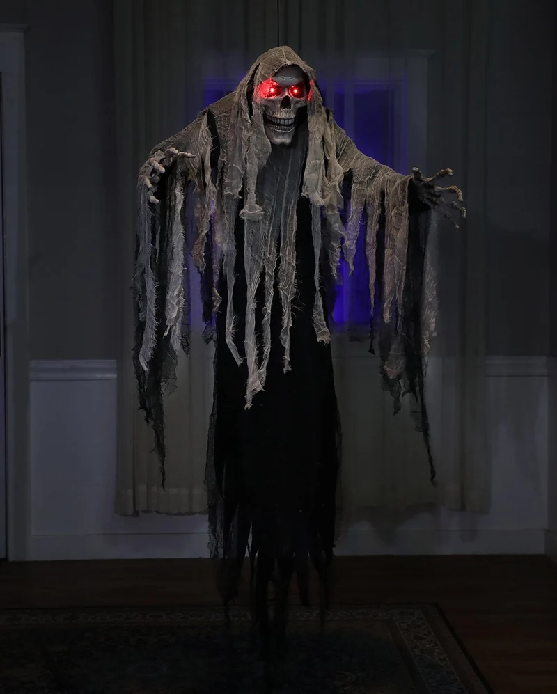 Unheimliches Skelett Phantom Hängefigur mit Licht & Sound 182cm