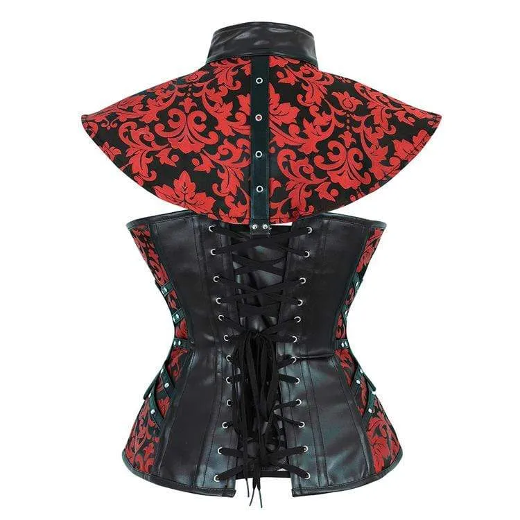 Damen Vintage Jacquard Kragen mit Overbust Korsetts