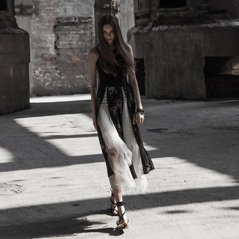 Frauen Punk bedrucktes Kleid