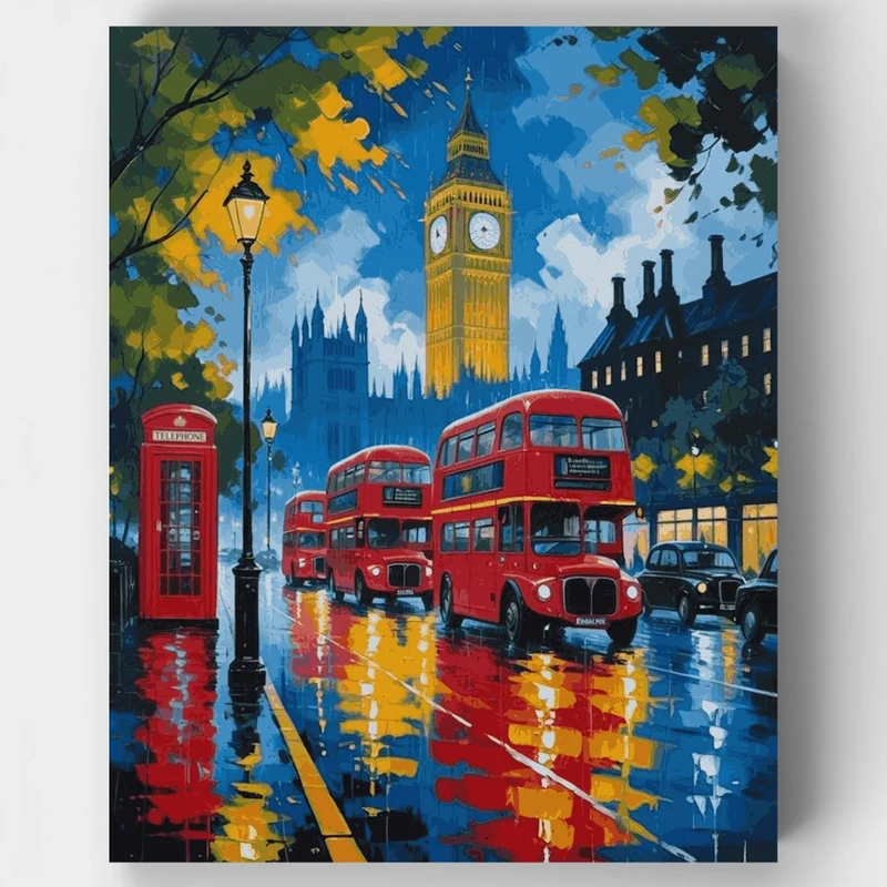 Rainy London Night - Paint by Numbers Kit