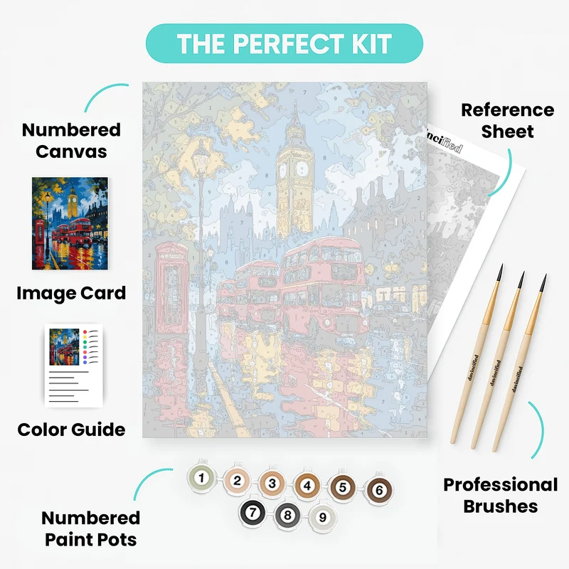 Rainy London Night - Paint by Numbers Kit