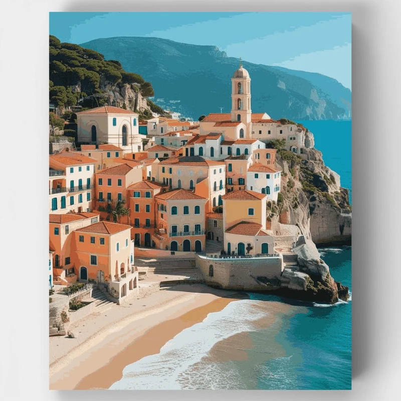 Amalfi Coast Italian Village - Paint by Numbers Kit