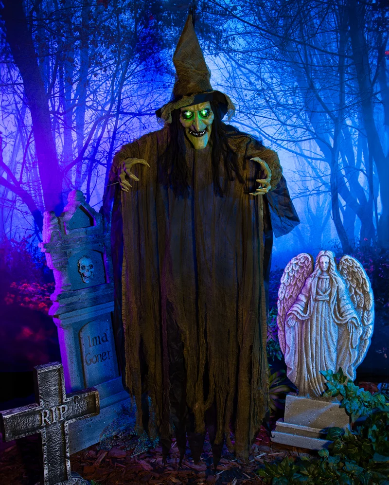Schreckliche Moorhexe mit Licht & Ton 170cm