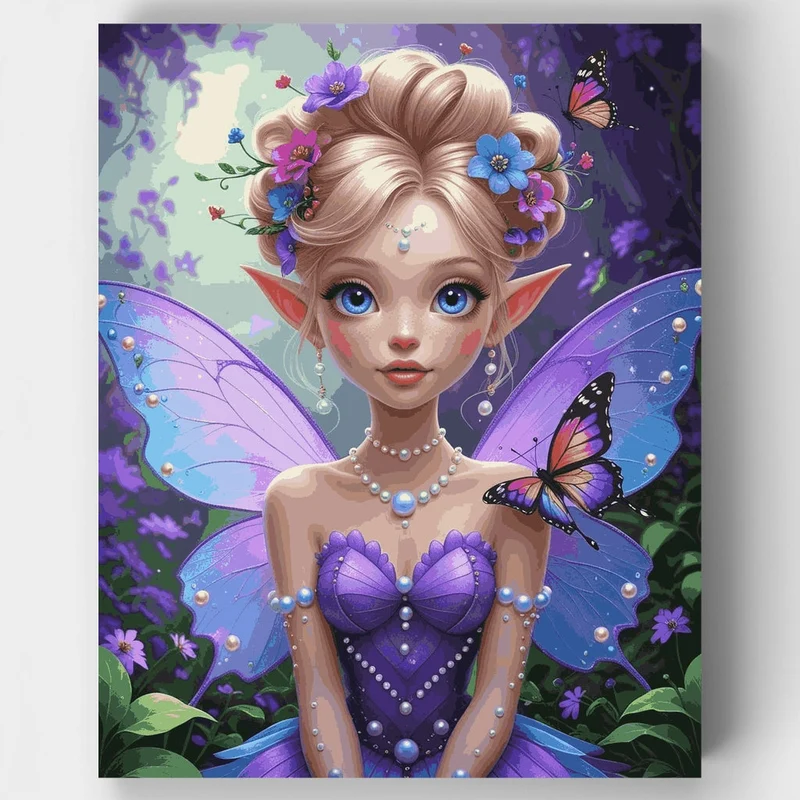 Enchanted Fairy with Butterflies - Paint by Numbers Kit