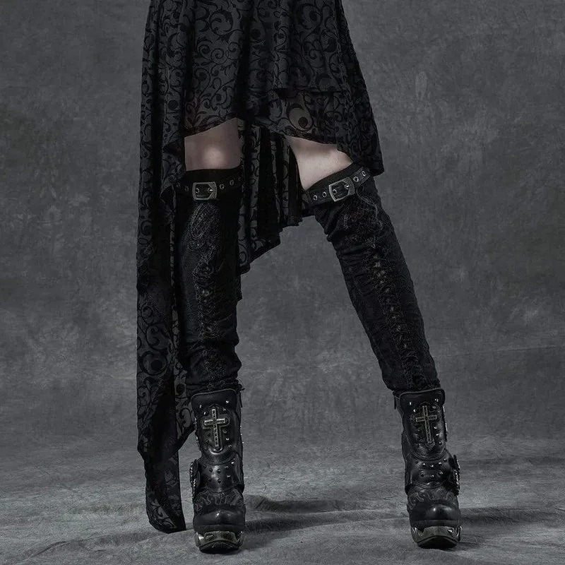 Damen Gothic Ripped Fitted Beinlinge