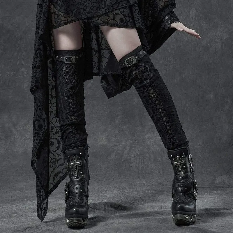 Damen Gothic Ripped Fitted Beinlinge